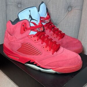 Jordan Retro 5 University Red Suede sneakers sz 12- 2017 release Like new condit